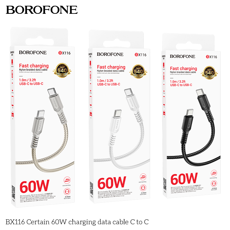 BOROFONE BX116 Certain USB-C to USB-C cable NZ 9